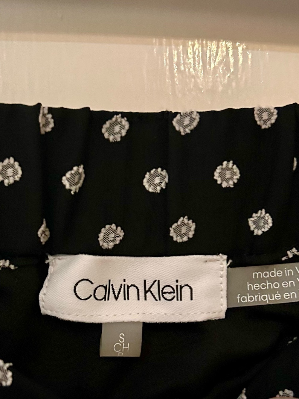 Calvin Klein Black and White Polka Dot Mini Skirt - Picture 9 of 9